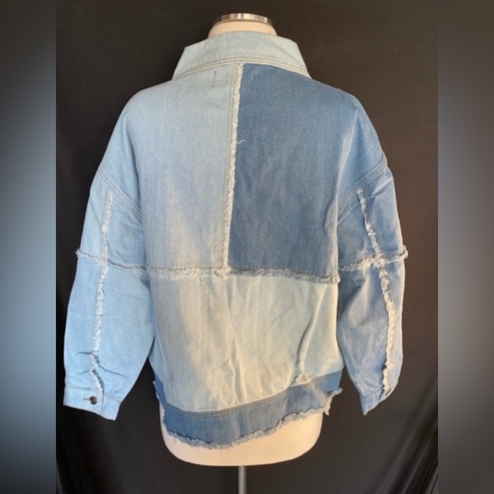 Women’s Patchwork Denim Jacket Large - image 2